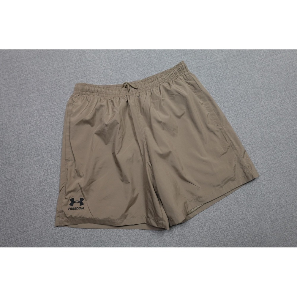 Under Armour Freedom Volley Swim Shorts Mens Large Beige Quick Dry Mesh Lined